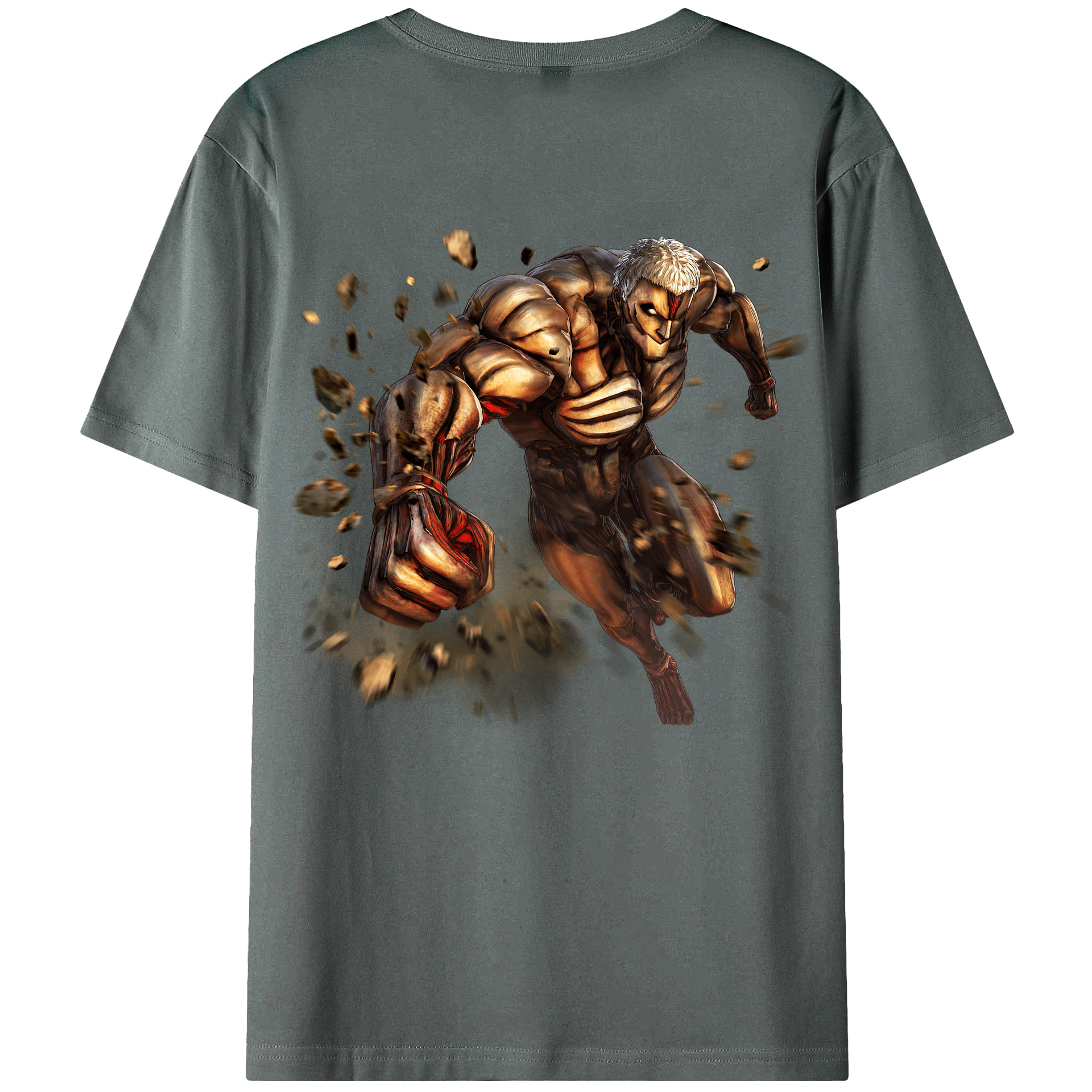 （画像用） 進撃の巨人 Attack on Titan 綿100％ メンズ半袖Tシャツ（バックプリント） 通気性
